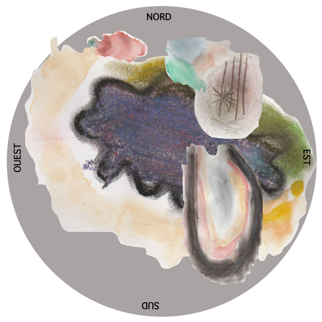 peinture d'orientation environnement sonore points cardinaux